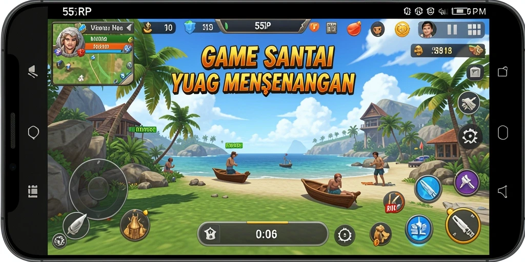 Tampilan gameplay 55RP yang ceria dan menghibur.