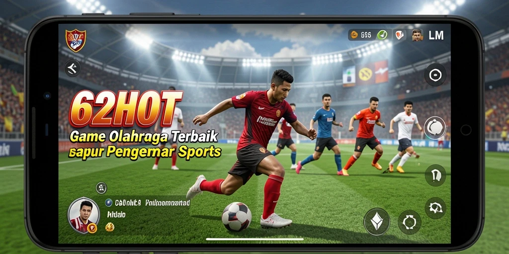 Screenshot gameplay 62HOT menampilkan momen mendebarkan di lapangan olahraga.