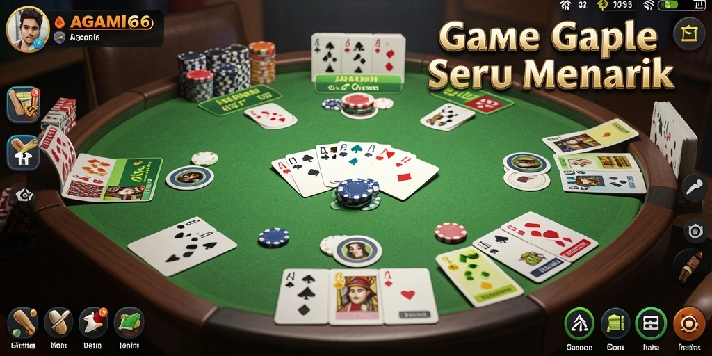 Tampilan menarik dari gameplay AGAM66 dalam permainan Gaple.