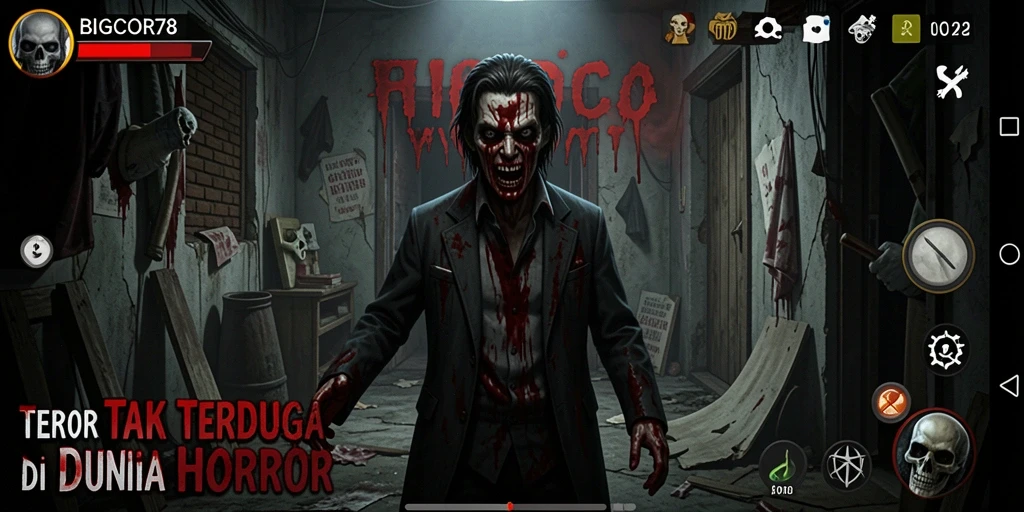 Tampilan gameplay menyeramkan dari <strong>BIGCOR78</strong> yang menegangkan.