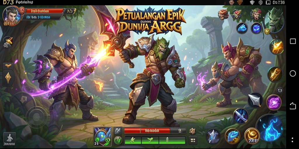 Gameplay D73 menampilkan pertarungan epik dalam petualangan yang mendebarkan.