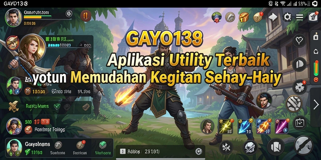 Tampilan antarmuka utama GAYO138 dengan fitur-fitur Utility.