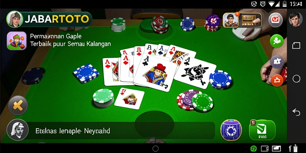 Screenshot gameplay JABARTOTO yang menampilkan serunya bermain Gaple.