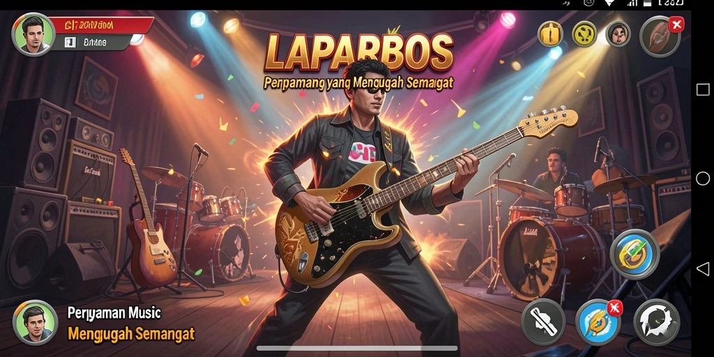 Tampilan gameplay LAPARBOS saat bermain musik dengan teman-teman.