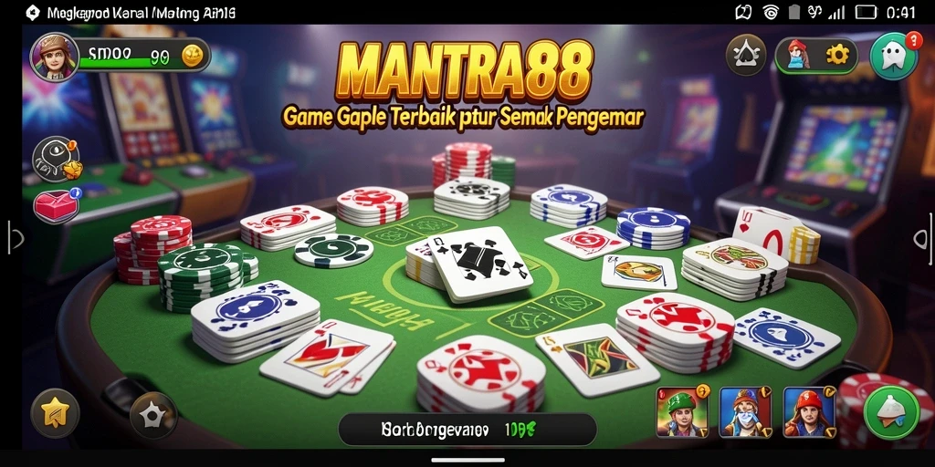 Tampilan menarik dari gameplay Gaple di MANTRA88.