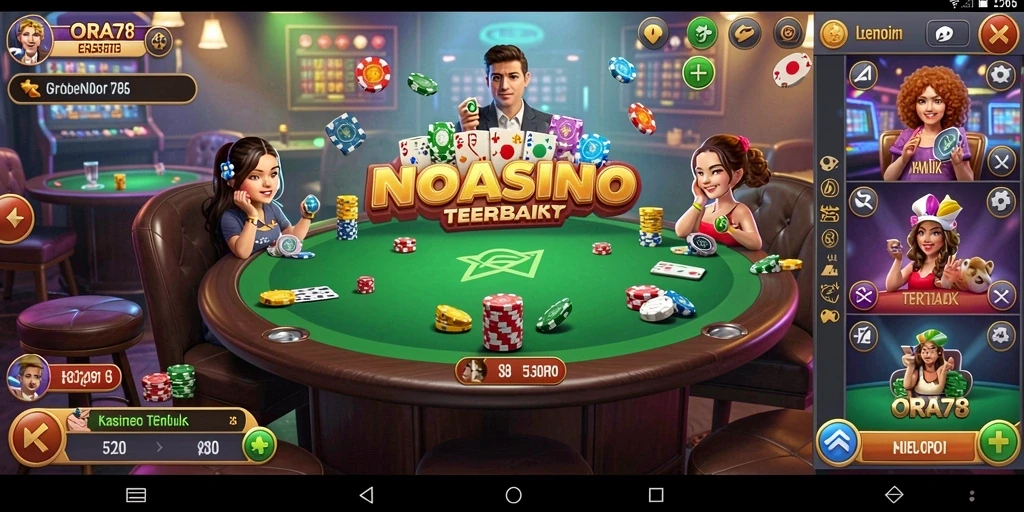 Tampilan menarik dari gameplay Kasino ORA78 yang penuh warna.