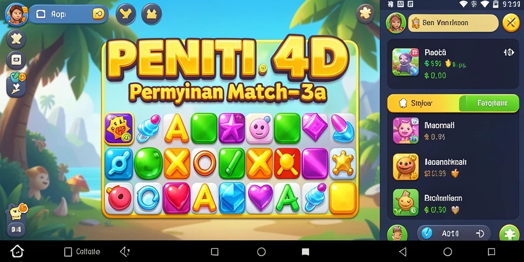 Tampilan gameplay seru dalam PENITI4D dengan elemen Match-3.