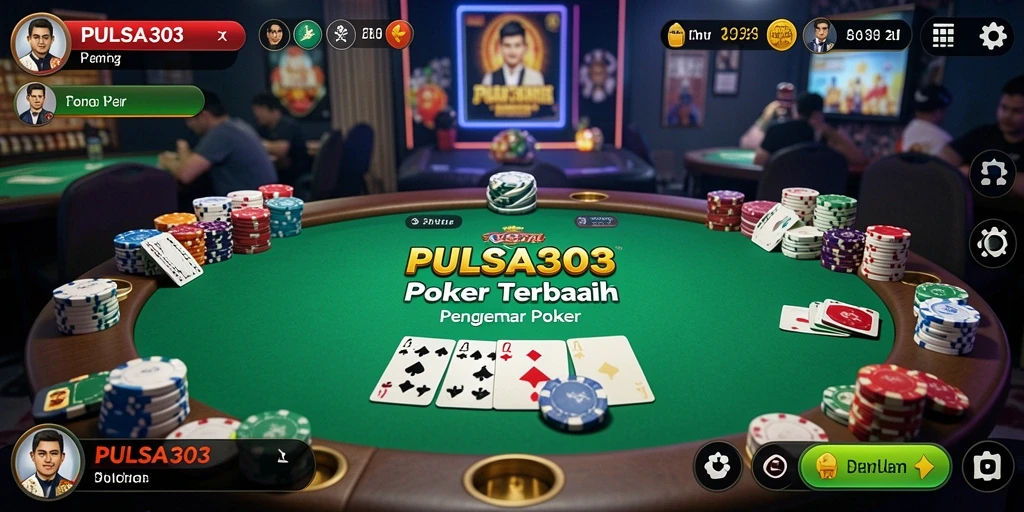 Screenshot PULSA303 menampilkan aksi seru dalam permainan Poker.