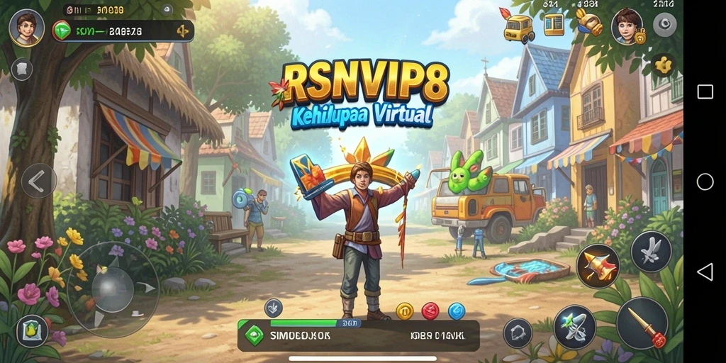 Gameplay RSNVIP8 menampilkan interaksi karakter dalam dunia virtual.