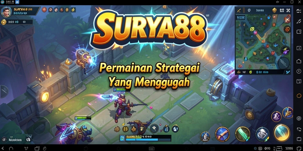 Tampilan seru dalam permainan strategi SLG SURYA88.