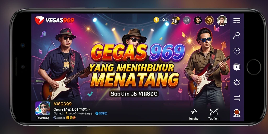 Tampilan gameplay seru di VEGAS969 dengan berbagai lagu dan tantangan musik.