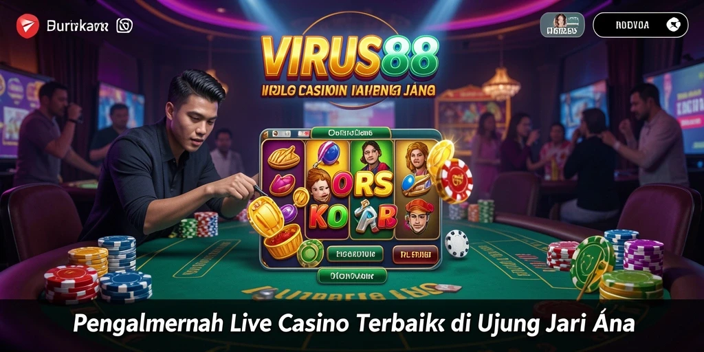 Tampilan gameplay Live Casino yang mendebarkan di VIRUS88.