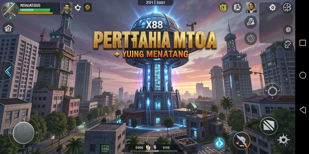 Tampilan gameplay X88 yang memukau dengan strategi menara pertahanan.